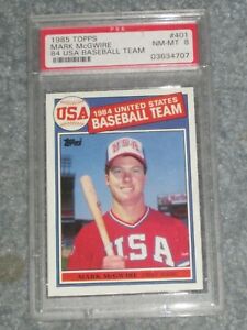 1985 Topps Baseball #401 Mark McGwire RC PSA 8 NM-MT NQ 