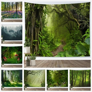 Tapiz de paisaje natural bosque verde bosque para dormitorio sala dormitorio - Imagen 1 de 55