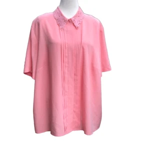 Giacca estiva leggera Yves St. Clair 2 rosa abbottonata donna taglie forti 24 W - Foto 1 di 7
