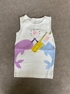 Camisa Top Just One You Carter's Girl Clothes 4T Ballena Blanca Unicornio - Imagen 1 de 3
