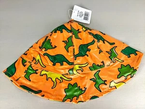 Small Kids Rain Hat CHOOSE Orange Dinos, Blue Sports, Orange Penguin, Green Frog - Picture 1 of 9