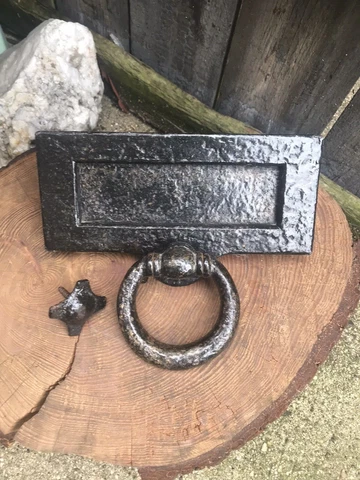 ANTIQUE Vintage CAST IRON DOOR KNOCKER letter box gothic arts crafts victorian Cover