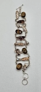 Pulsera Multi Ágata Hcb 925 De Colección, Tamaño En Imagen, Ojo de Tigre, - Imagen 1 de 10