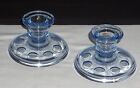 Imperial OLIVE BLUE *2 1/2" CANDLESTICKS*PAIR**