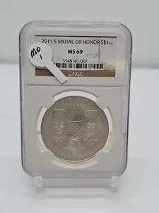 Dólar de plata conmemorativo S Medal of Honor 2011 NGC MS69. MO-1 - Imagen 1 de 4