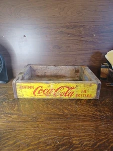 Vintage Wooden Soda Crate Coca Cola Wooden Bottle Carrier. 18"×12"×4" - Picture 1 of 6