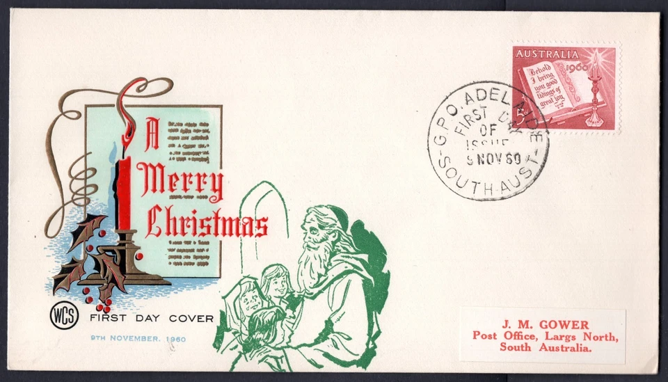 1960 5d Christmas Australia Overseas Mailer Embellished WCS FDC - Image 1 of 1