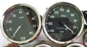 For Smiths Replica 100 mm Speedometer 180 KPH anti clock Tachometer clock @24 - Picture 1 of 4