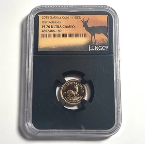 2018 South Africa 1/10 Krugerrand Gold NGC First Releases PF70 Ultra Cameo - Picture 1 of 7