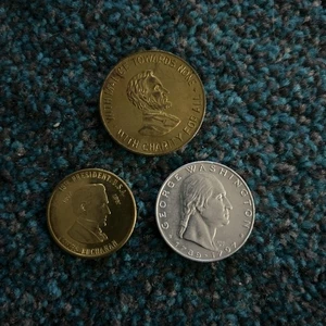 Lot Of 3 Presidential Coins Washington Lincoln Buchanan - Picture 1 of 8
