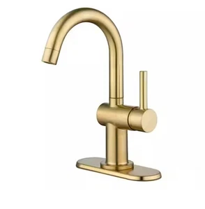 Dorind Einloch Einhand Deckmontage HighArc Bad Wasserhahn in Matt Gold - Bild 1 von 9