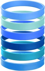 6 Pezzi Braccialetto in Siliconeblu Bambini Braccialetti in Gomma Colori Multipl - Foto 1 di 12