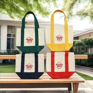 Bolsos de Mano Trader Joe’s de Lona Reutilizables Bolso de Mano de Lona Colorido 4 Colores - Imagen 1 de 10