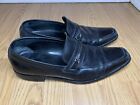 HUGO BOSS Men's Classic Black Smooth Carl Leather Loafer Dress Shoes Size 8.5 US