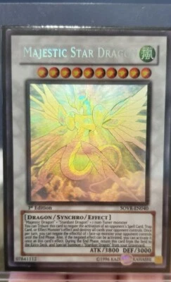 YuGiOh Majestic Star Dragon - SOVR-EN040 - Ghost Rare 1st Edition Heavily Played - Image 1 of 4