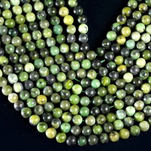 Natural Chrysoprase Gemstone Round Smooth Beads String For Making Jewelry 15.5" - Picture 1 of 4