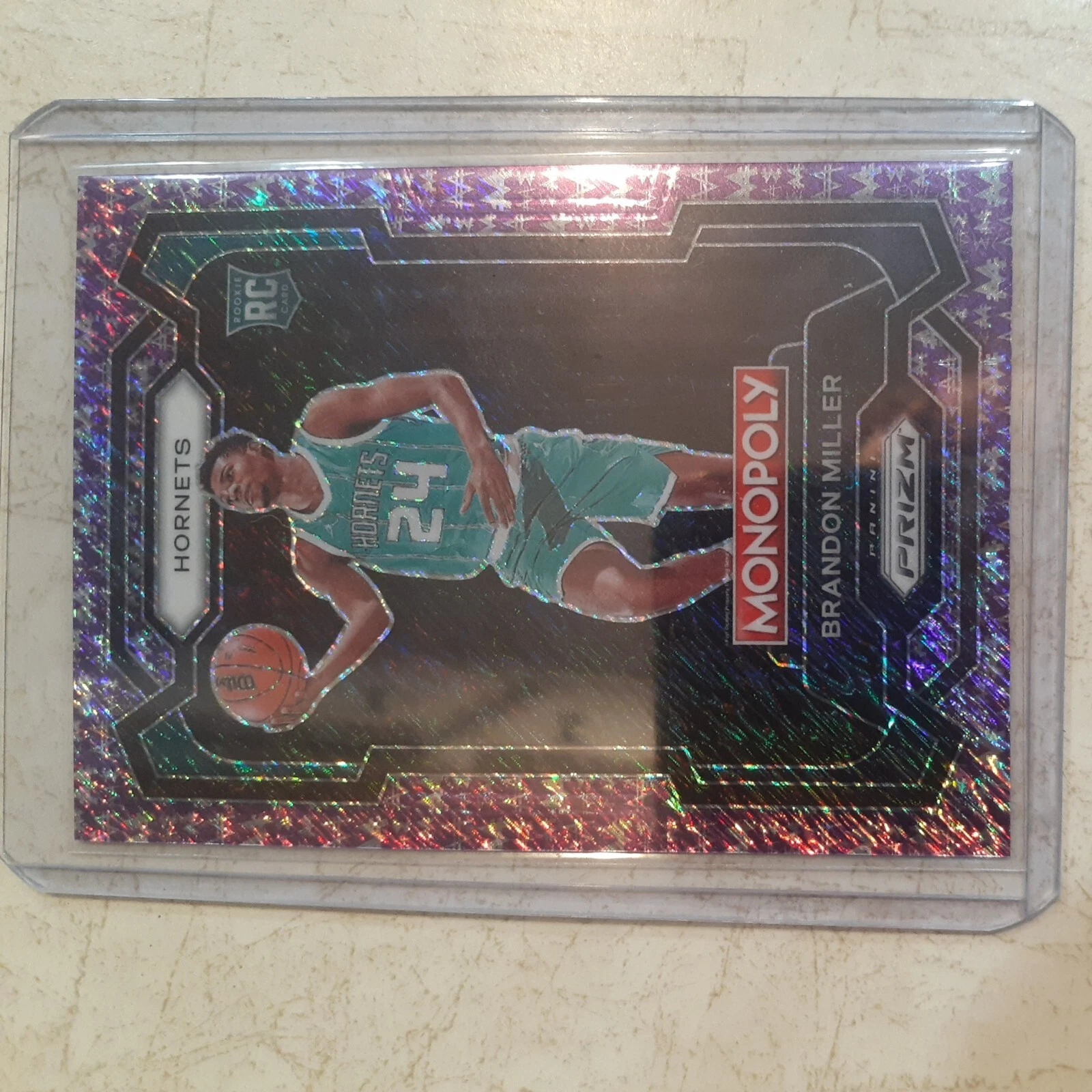 Brandon Miller 2023-24 Panini Prizm Monopoly Purple Millionaire Shimmer RC /50