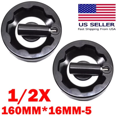1/2x 16x160mm Inside Ripple Fold Away Hand Wheel For Milling Machine Black NEW - Image 1 of 4