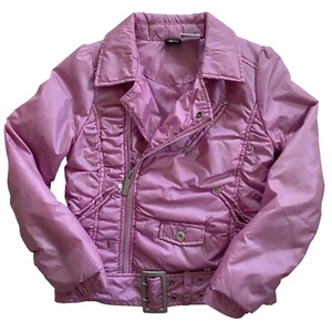 Chaqueta Motociclista De Colección Y2K Disney Hannah Montana Niñas Talla Mediana Cremallera Completa - Imagen 1 de 10