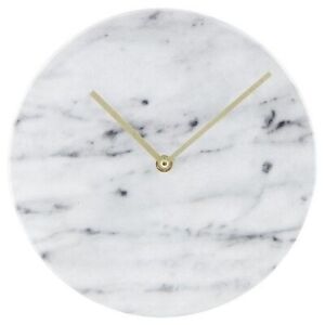 Threshold 10" Round Wall Clock with Light Marble Finish - Battery Operated