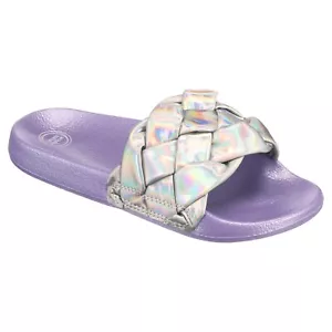 Wonder Nation Girls Braid Slide Iridescent Sandals, Size 1/2 - Picture 1 of 5