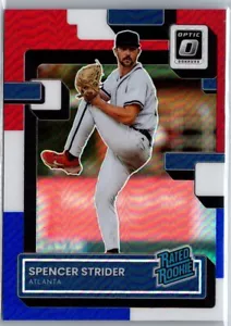 2022 Donruss Optic Rated Red White & Blue Prizm /199 Spencer Strider Rookie RC - Bild 1 von 2