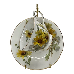 Taza de té y platillo ojo marrón suzy recortado con oro de Royal Standard  - Imagen 1 de 10