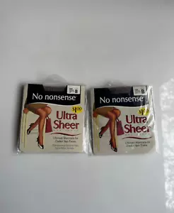 2-Pack No Nonsense Ultra Sheer PantyHose Reinforced Panty Toe Size B Taupe - Picture 1 of 3