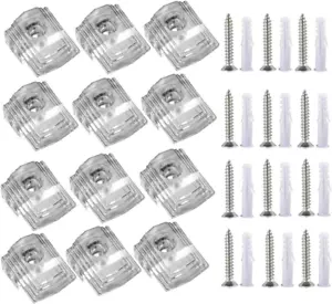 20Pcs Clear Plastic Mirror Holder Clips for 1/8 Inch Thickness Mirror Mounting C - Picture 1 of 12