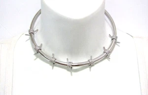 Designer Fallon Barbed Wire Crystal Choker Necklace EDGY SEXY - Picture 1 of 11