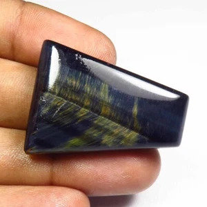 Blue Flashy Gemstone 33x24mm Fancy Smooth 49Cts Natural Tiger Eye Cabochon TB-90 - Imagen 1 de 4