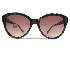 Nine West Sunglasses NW556S 322 Blue Tortoise Round Frames with Red Lenses