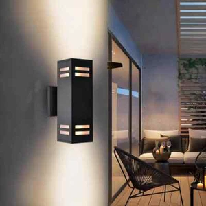 RRTYO 2-Light Matte Black Outdoor Wall Lamp Waterproof Wall Lantern Exterior - Picture 1 of 15