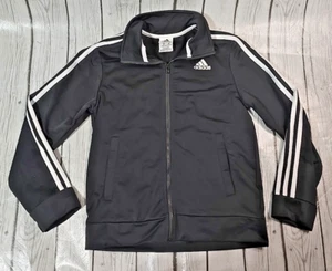 Fußball-Trainingsjacke Jugend Medium (10/12) Adidas schwarz durchgehender Reißverschluss - Bild 1 von 6