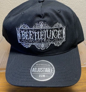 Bioworld Beetlejuice Cap Embroidered Logo Adjustable Bill Snapback OSFM NWT - Picture 1 of 7