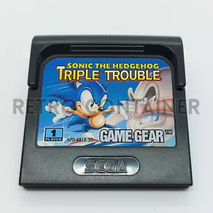 Vintage Game SEGA GAME GEAR Cartridge - Sonic The Hedgehog Triple Trouble - Foto 1 di 1