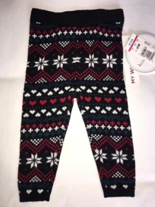 Koala Kids Fair Isle Knitted Leggings Pants Winter Holiday 0-3 months Black NEW - Picture 1 of 4