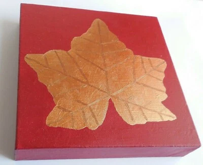 Hoja de Sycamore - Pintura acrílica en caja lienzo Foto 1 de 3