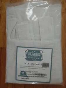 Natural Linen Blended Tab Top Curtain Panels - Picture 1 of 7