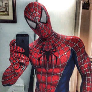 Classic Raimi Spiderman Jumpsuit Halloween Cosplay Costumes Zentai Suit 3D Print - Picture 1 of 9