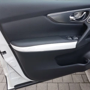 For 2016-2018 Nissan Qashqai 4*Black+White Leather Door Handle Armrest Cover - Picture 1 of 6