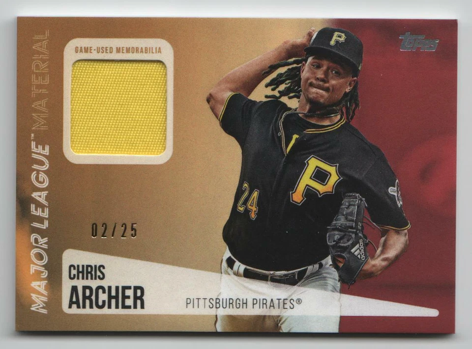 Chris Archer Red Parallel 02/25 Major League Material 2019 Topps Series 2 - Image 1 of 2