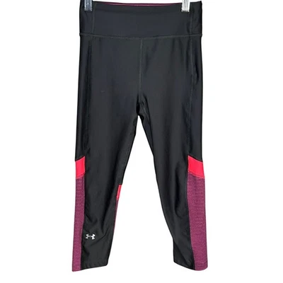 Under Armour Women's XS Compression HeatGear Athletic Leggings Pink Striped Yoga - Image 1 of 4