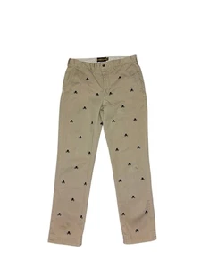 Polo Ralph Lauren Rugby Pants Mens 32x30 Khaki Skull Bones Embroidered Chino - Picture 1 of 8