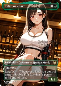 MTG FF - Tifa Lockhart - Fanart Borderless Style - EDH / Playtest - Bild 1 von 3