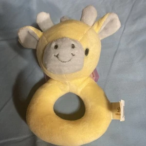Dan Dee Yellow Gray Giraffe Baby Hand Rattle Ring Plush Stuffed Toy - Picture 1 of 4