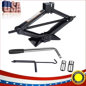 2 Ton Mini Portable Scissor Jack Stand Tire Tool + Handle + Wrench 17/19/21/23MM - Picture 1 of 11
