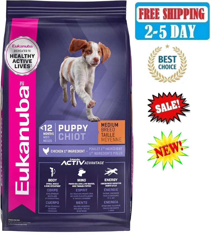 Eukanuba Puppy Medium Breed Dry Dog Food 30 lb Bag Premium Nutrition - Image 1 of 4