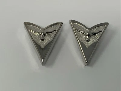 De colección Southwestern Tono Plata Bull Steer Collar Puntas Puños Esquinas 1” Western Foto 1 de 4