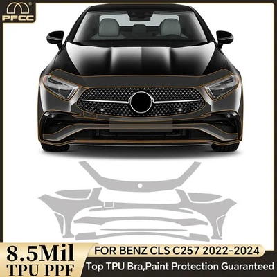 For Mercedes Benz CLS C257 2022-UP Front Bumper Precut Paint Protection Film PPF - Image 1 of 4